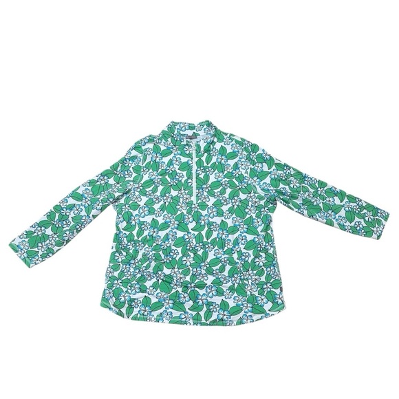 Talbots T by Talbots Women’s Plus 2X Cozy Crush Floral Fields Half-Zip Pullover - Picture 2 of 8